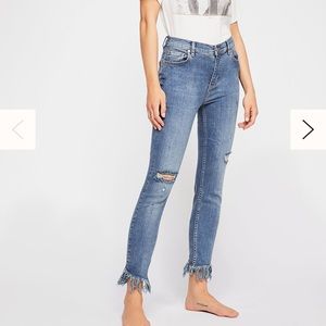Free People Frayed Denim High Rise